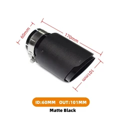 BMW 아우디 폭스바겐 GTI MK7 골프7 노즐 60MM 63mm 머플러 팁 범용 카본 파이버 배기 테일, 16 빨간
