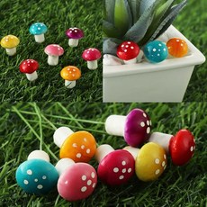 장식 버섯 미니어처 모형 피규어 미니 작은 소품 인테리어 화분 화단 정원 디오라마 카페 연출 만들기 꾸미기, E_핑크