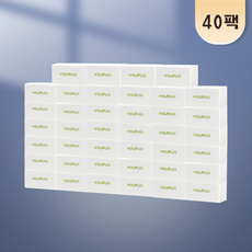 도톰한 5겹 미용티슈 천연목재펄프 무형광 저자극 가정용 각티슈, 1개, 40개입