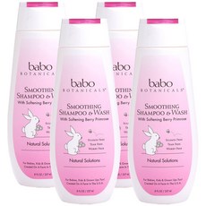 바보보타니컬스 스무딩 샴푸 & 워시 올인원클렌저 소프트닝 베리 프림로즈, 237ml, 4개