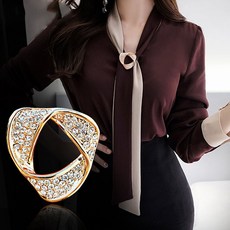 미즈코스 1/2구성 브로치 겸용 스카프 링 큐빅 고리 버클 홀더 쁘띠 연출 장식