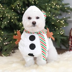 강아지 고양이 크리스마스옷 스노우맨 눈사람 코스튬, 1개
