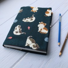 【慵懶貓咪】書衣 書套 可調式 布書衣 A6 A5 B6 50K 25K 32K 20K 16K, 1個