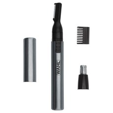 Wahl Micro Groomsman 위생적인 가꾸기를 위해 헹굼이 가능한 개인용 펜 트리머 및 디테일러 교체가 가능한 눈썹 넥라인 코 귀 및 기타 디테일링용 헤드 포함