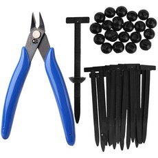 Penitue 자동차 지퍼 타이 100개 대각선 펜치가 있는 셀프 잠금 튼튼한 나일론 케이블 타이 범용 버클 및 핀 디자인 클립 일상 수리용 314363 899652501, Penitue 자동차 지퍼 타이 100개, 대각선 펜치