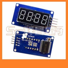 祥昌電子 TM1637 七段顯示器模組 4位數碼管 LED亮度可調 時鐘點, 1個