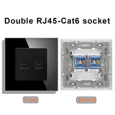 novski 러시아 스페인 전원 플러그 16a 접지 소켓 USB 출력 포함 82mm * 유리 패널, 01 Induction footlight