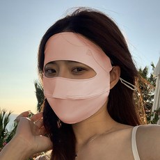 透氣孔防曬面紗 女夏季冰絲涼感 透氣遮臉面罩 騎行遮陽防紫外線掛耳