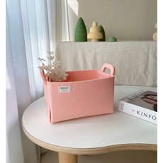 뚜뚜아트 펠트 바구니 장난감 정리함 기저귀 수납함, 1개, 09. 핑크