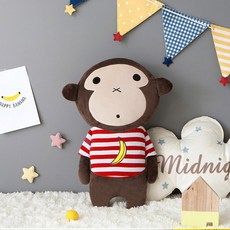 PRIELLE 安全帶護肩靠頭睡枕, 1個, 香蕉猴子