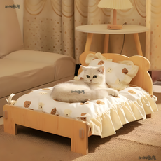 친환경 원목 고양이 침대 해먹 강아지침대 + 시트세트, 1세트