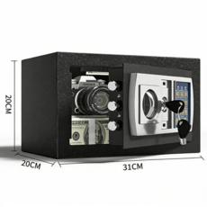 디지털금고 중형금고 가정용금고 사무실금고 내부선반 1단 금고 비밀번호 금고 20CM, 검은색