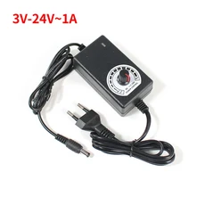 조정 가능한 전원 공급 장치 어댑터 3V 5V 6V 9V 12V 1A 2A 3A 5A 파워서플라이 범용 220V To 충전기 charg, 03 Only Power Adapter, 02 US Plug, 03 3V-24V 1A Adapter