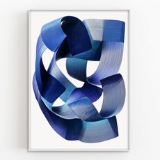 [인메이블] 고급 프리미엄 추상화 2종 그림 힐링 풍수 인테리어 액자, 01.BHS-BLUE, 화이트 메탈액자, 12호[60.6x45.5cm]