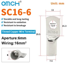 OMCH 5/10/20PCS SC 타입 터미널 와이어 용접 케이블 커넥터 1.5-50mm2 크림프, 03 20PCS, 14 SC 16-6