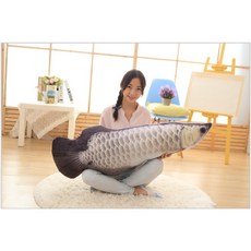 龍爵士水族 仿真銀龍魚/紅龍魚/金龍魚 120cm 特大抱枕 填充玩具, 銀龍魚,110公分