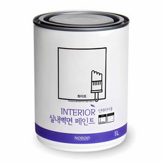 노루페인트 실내 벽면용, 화이트, 1L, 1개