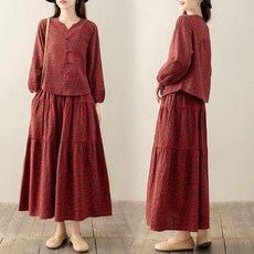 여자 생활한복 저고리 계량 허리치마 한복 절복 면