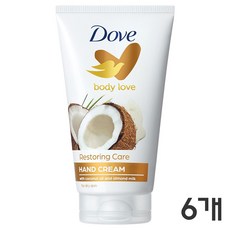 도브 바디러브 리스토어링 케어 핸드크림 코코넛 밀크 향, 75ml, 6개