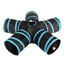 三通貓隧道 貓咪玩具 貓通道 寵物用品, 1個, 藍色五通隧道, 藍色, 五通隧道