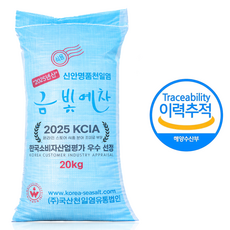 [국산] 2025년산 신안천일염 20kg 김장 굵은소금 왕소금 자연탈수 금빛예찬(미싱), 1개