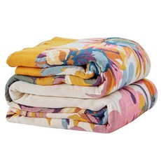 Movanne 보헤미안 꽃무늬 담요 100% 면 모슬린 울트라 소프트 소파 및 소파 커버 보헤미안 홈 데코 거즈 퀼트(꽃과 나비 127cm x 152.4cm(50 x 60, 꽃과 나비