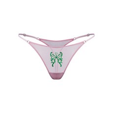 질요바 버터플라이 자수 튤 텅 팬티