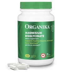 Organika 甘胺酸鎂 200毫克 素食膠囊, 1個, 120錠