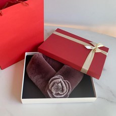 에스앤씨 후드머플러 캐시미어 겨울 숄 여성 목도리, 그레이프퍼플 선물상자