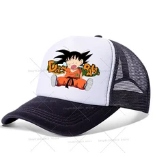 쿠쿠스토어 드래곤 볼 야구 모자 손오공 소년 여름 피크 메쉬 어린이 성인 애니메이션 만화 Sunhat 태양 보, 14 black QLZ250, 02 kid 53-59cm, 14 black QLZ250
