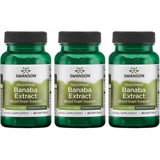 글루코헬프 바나바 추출물 1.33mg 60소프트젤 X 3통 Swanson 스완슨