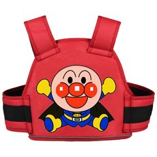 幼童機車安全帶安全背心反光背心兒童機車背心後座安全帶腳踏車安心騎車, 1個, A004-紅色麵包超人, 紅色