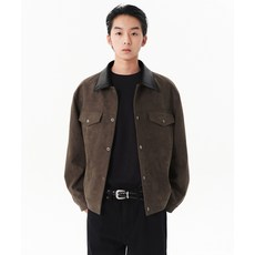 [백화점상품] MUSINSA STANDARD 신세틱 스웨이드 트러커 재킷 [브라운] MMELJ5D13-BR