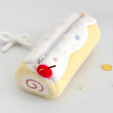 앤티키 스위트 롤케이크 필통 파우치, 1개, 옐로우