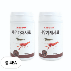 리컴 새우가재 사료, 100ml, 4개