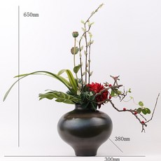 新中式禪意仿真綠植盆景擺件, 如圖所示