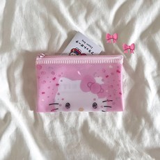 메리 정품 산리오 헬로키티 50주년 파우치 동전지갑 카드지갑 미니백 컴팩트지갑 PVC 클리어파우치 투명 24년 키티