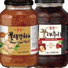 꽃샘 꿀생강차S 1kg + 꿀대추차, 1, 1개
