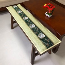 라탄 벤치 방석 매트 쿠션 긴 의자 패드 푹신한, 그린