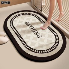 DFMEI 衛生間地墊浴室防滑吸水廁所強門口洗手間硅藻泥速幹腳墊地毯衛浴, 40*60cm(3mm硅藻泥)