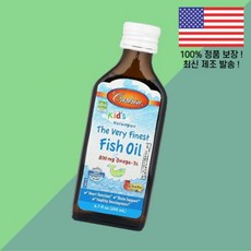 칼슨 어린이 칠드런 키즈 아이 노르웨이산 최어드벤스드 피쉬오일 오메가3 DHA EPA 오메가쓰리 저스트 복숭아 피치 800mg 6.7온스 200ml Carlson Kid's N