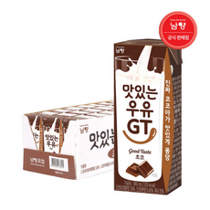 남양 맛있는우유GT 초코우유 멸균우유, 180ml, 24팩