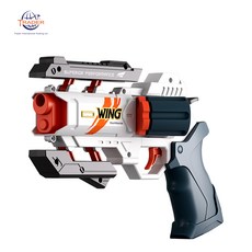 兒童玩具槍 爆裂左輪手槍 軟彈槍 男孩玩具 角色扮演, 【藍白】JH2808 爆裂左輪軟彈槍, 1個