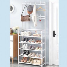 옷 시스템 행거 긴 조립식 헹거 DIY 수납 랙 이동식, 화이트 4단, 화이트 4단