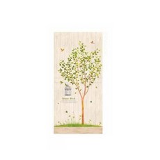 카페 인테리어 꾸미기 나무 그림 방문 시트지 베이직