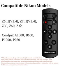 Hanpusen ML-L7B 무선 원격 제어 셔터 릴리즈 니콘 Z5 Z30 Z6II Zfc P950 A1000 B600 P1000, 한개옵션0, 1개