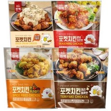 한맥 포켓치킨 4종 데리야끼 핫후라이드 양념치킨 어니언크림, 731g, 1세트