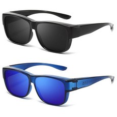 FIMILU 남성용 스포츠 편광 선글라스 랩 어라운드 선글라스 3088 A04 블랙+클리어블루 프레임/블루 렌즈 미디엄 174628, A04 Black+clearblue Frame/Blue