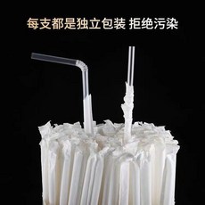 一次性獨立包裝彎管吸管 300支 孕婦兒童適用, 1個, 食品級認證 管長20cm*5mm袋裝,獨立包裝：薄款彎管 5支 耐冷耐熱