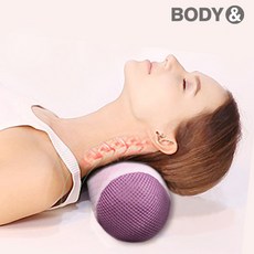 바디앤 기능성 원형 경추 목받침 목편한 베개 + 수면안대 증정, 1개, 핑크